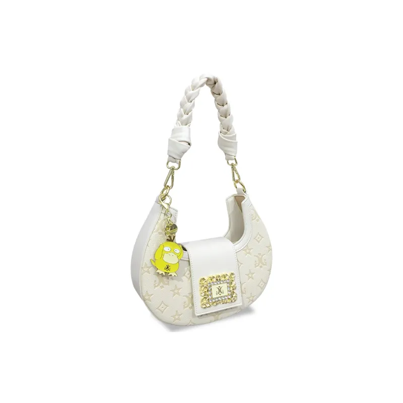 MACK JODAER Synthetic Leather Shoulder Bag Regular Women's Ecru, Peach Blossom, Light Yarn Gray-1