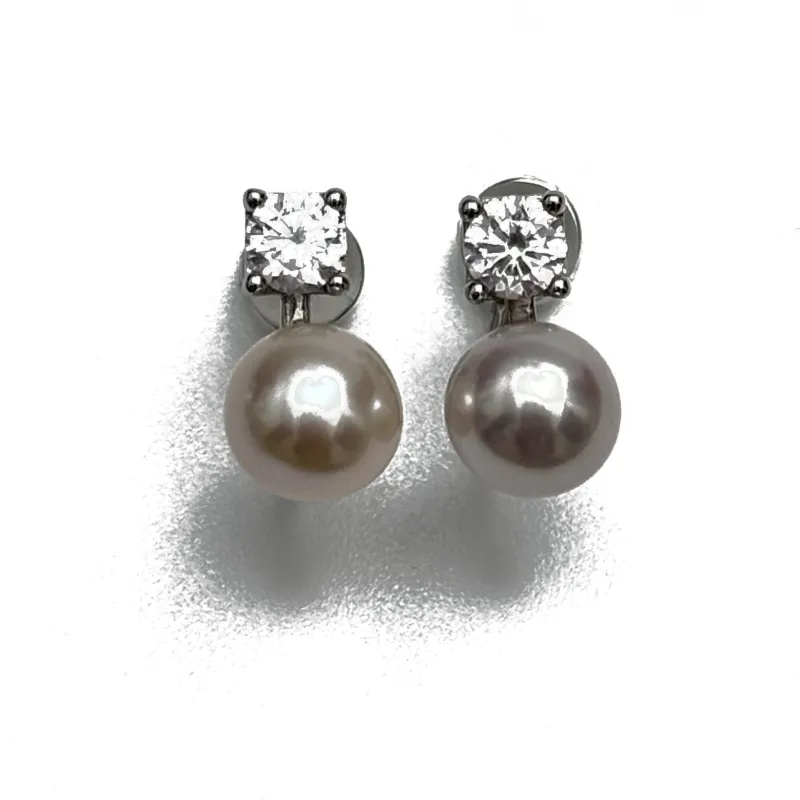 SANWUBALUOKE Freshwater Pearl Clip On Earrings Women's-0