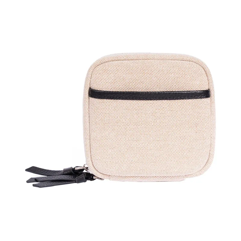 Boniu Canvas Makeup Bag Unisex Linen Gray/Black/Light Yellow/Light Blue-1