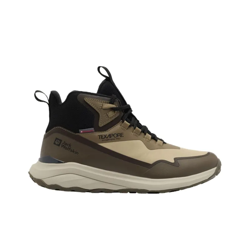 Jack Wolfskin Anti Slip Wear Resistant Mid Top Outdoor Shoes Men's Brown-1