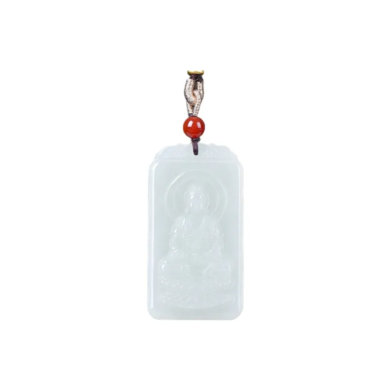 Jing Ruyu Hetian Jade Necklaces Pale Greenish White Jade Unisex-15