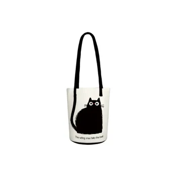AOSONG Suede Tech Fabric Shoulder Bag Regular Unisex White/Black
