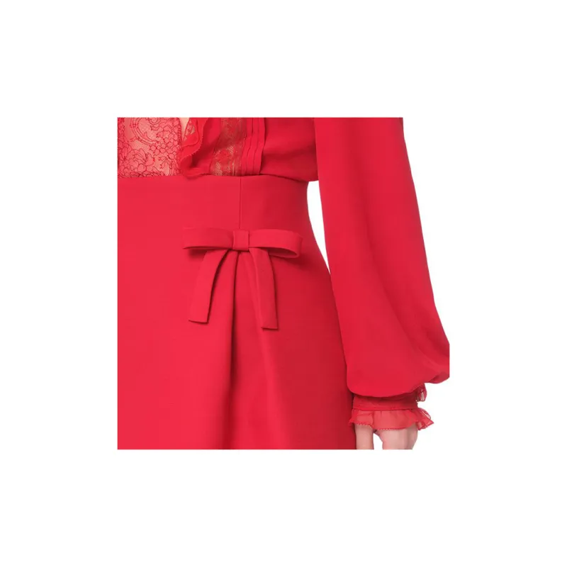 Valentino Bow Detailed Pleated Mini Skirt-3