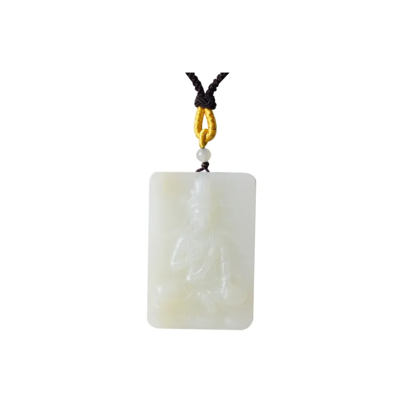 FENGFEIHUANG Hetian Jade Necklaces White Jade/Pale Greenish White Jade Men's-0