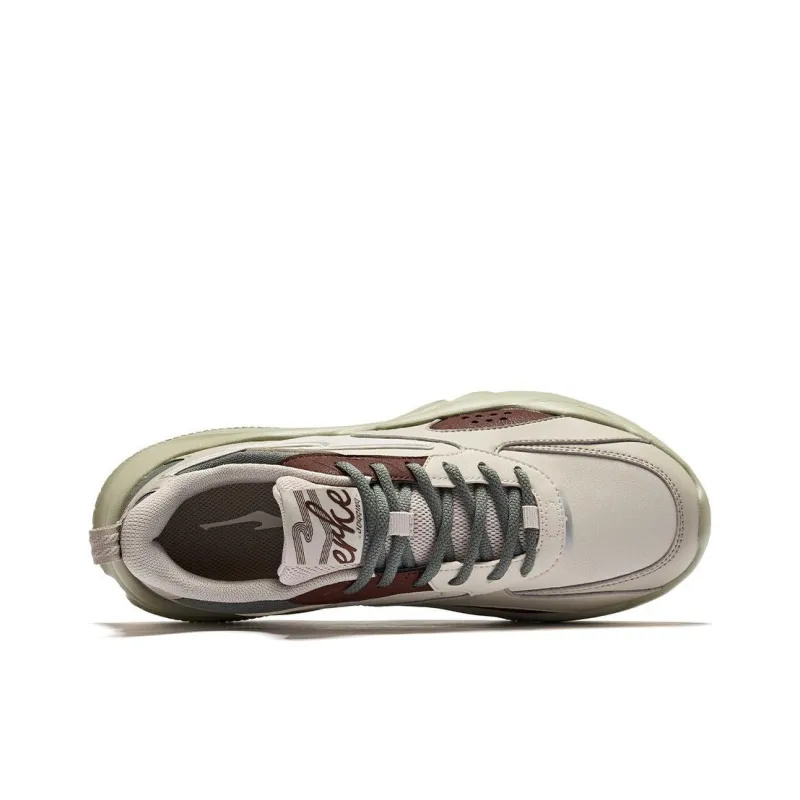 Erke Shock Absorbers Rebound Lightweight Low Top Casual Shoes Men's Beige Green Brown-2