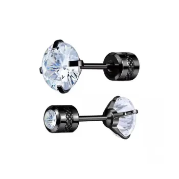 GUDUD Zirconium Titanium Steel Stud Earrings Unisex