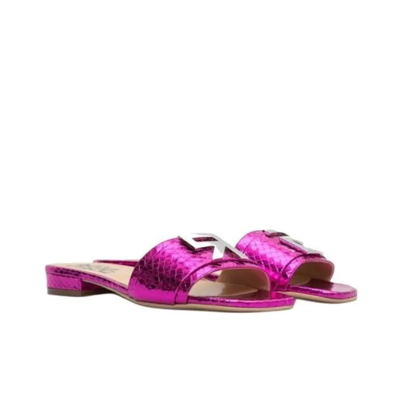 SERGIO ROSSI Slide Slippers Women's Pink-2