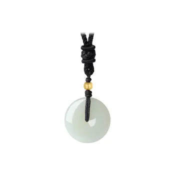 KING TAI SANG Hetian Jade Necklaces Pale Greenish White Jade Unisex