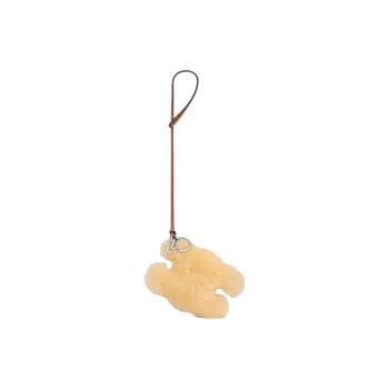 CELINE Triomphe POM-POM Keyring In Shearling And Smooth Calfskin