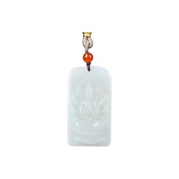 Jing Ruyu Hetian Jade Necklaces Pale Greenish White Jade Unisex