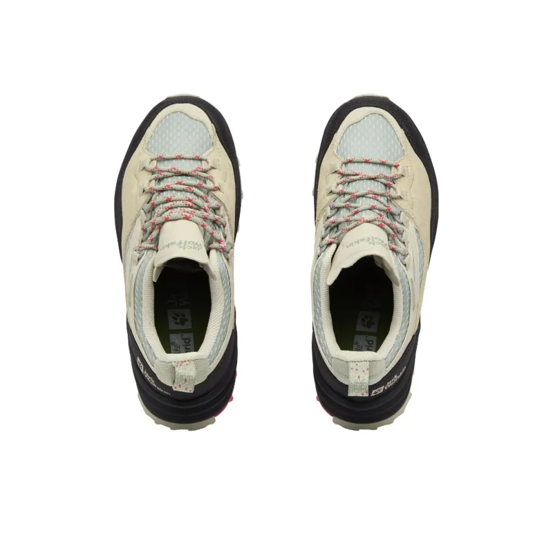 Jack Wolfskin Anti Slip Wear Resistant Low Top Hiking Shoes Women's Ecru-3