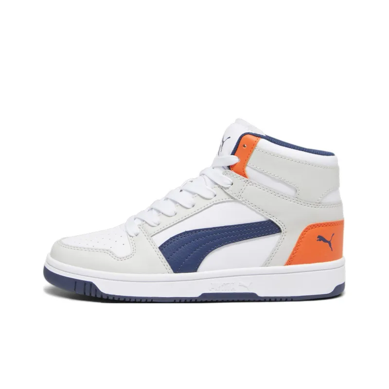 PUMA Anti-Slip Wear-Resistant High-Top Children's Basketball Shoes White Teenagers-0