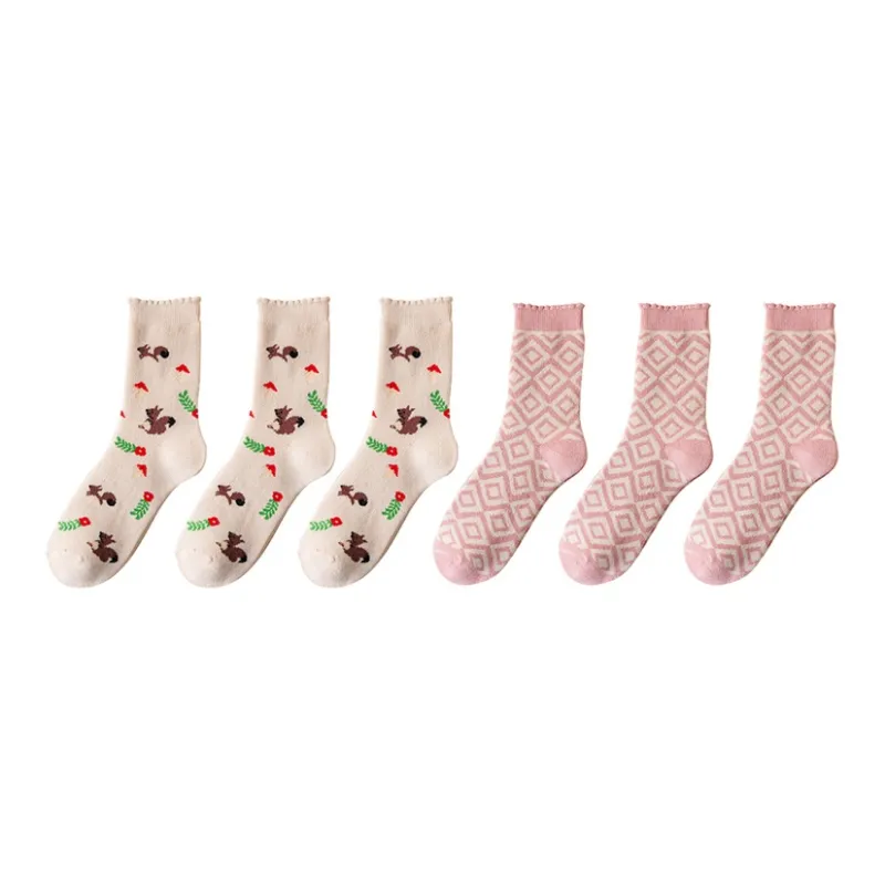 Cotton Gene Mid Calf Socks Women's Combo Set-29