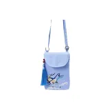Aqua Blue, Bright Silk Satin, Deer Leaping through Misty Clouds
