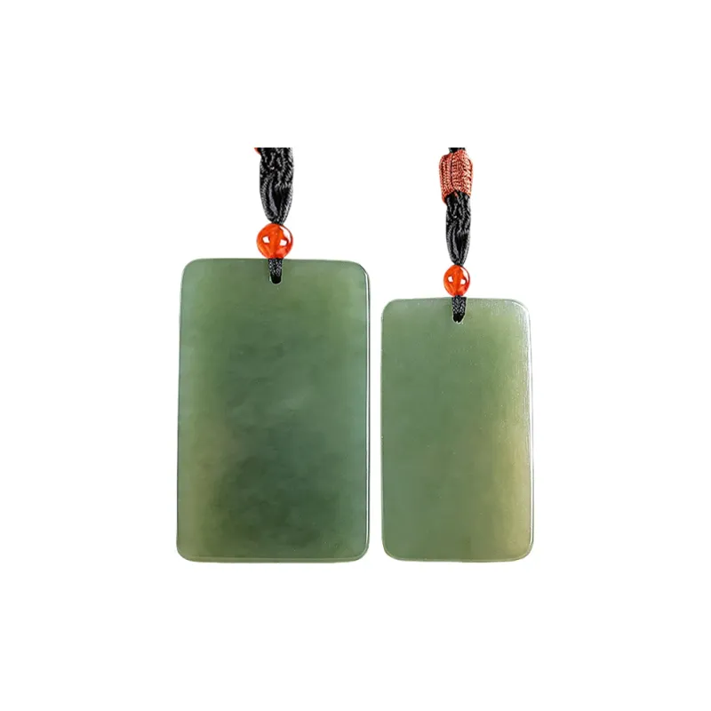 Shujie Hetian Jade Necklaces Pale Greenish White Jade Unisex-0