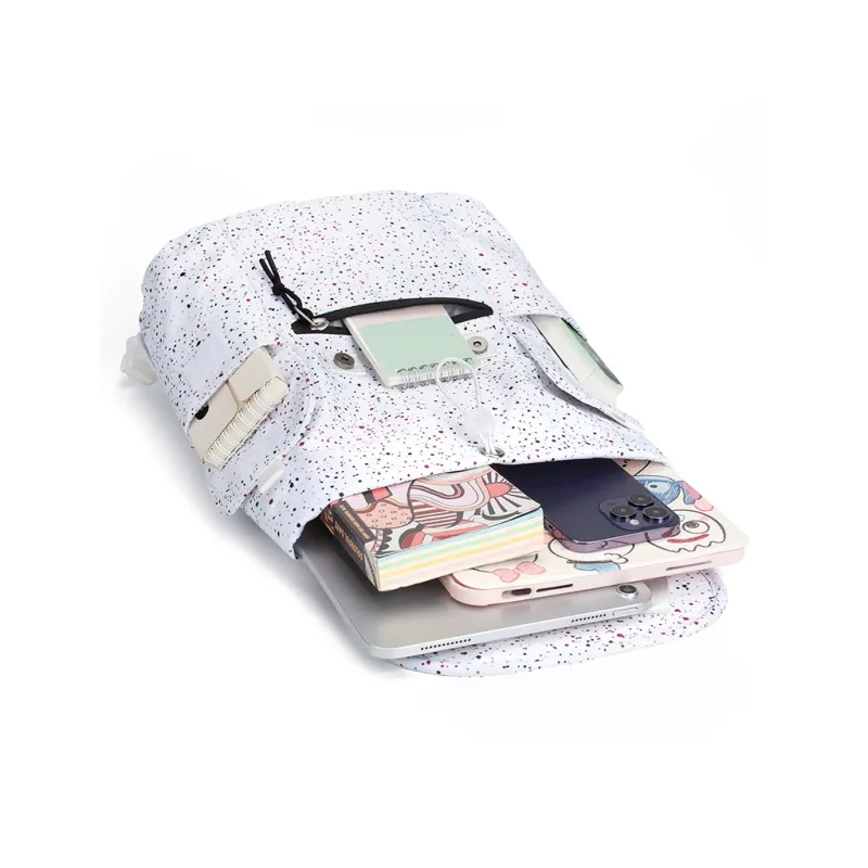 LOVERPUSS Fabric Backpack Regular Unisex White-3