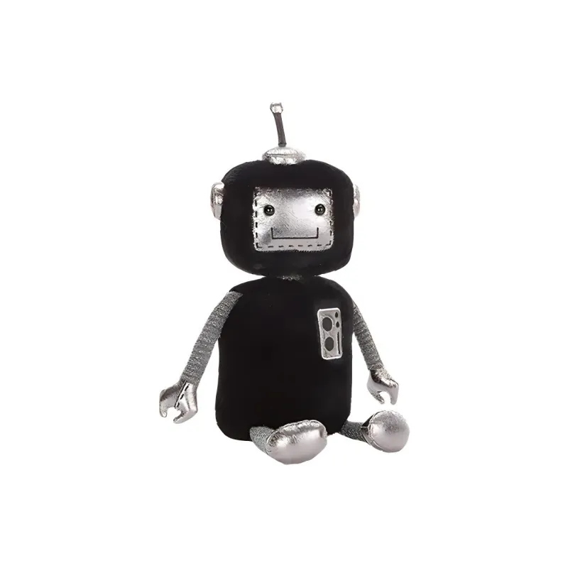 JELLYCAT Jellycat Robot Black Silver Character Dolls Plush Doll 31cm High-0