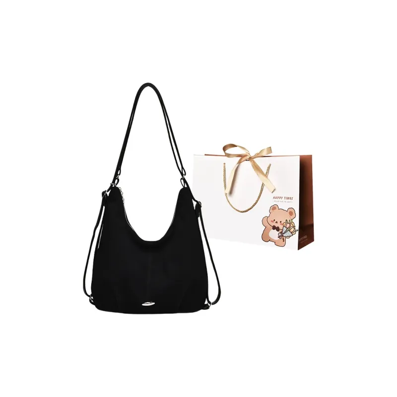 ERANGBEAR PU Double Shoulder Bag, Crossbody Bag Women's Black Coffee Brown Khaki-0
