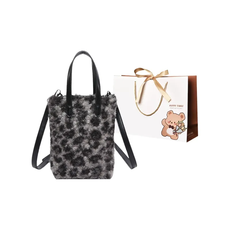 ERANGBEAR PU One Shoulder Handbag Women's Black Checkered/Black Panther Print/Brown Checkered/Brown Leopard Print-2