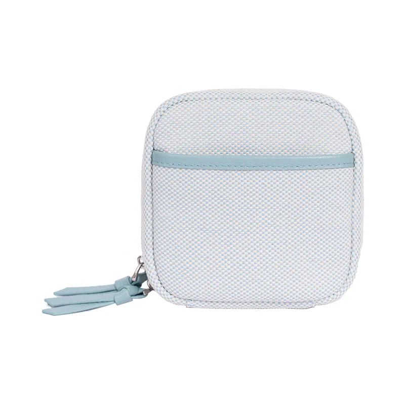 Boniu Canvas Makeup Bag Unisex Linen Gray/Black/Light Yellow/Light Blue-5