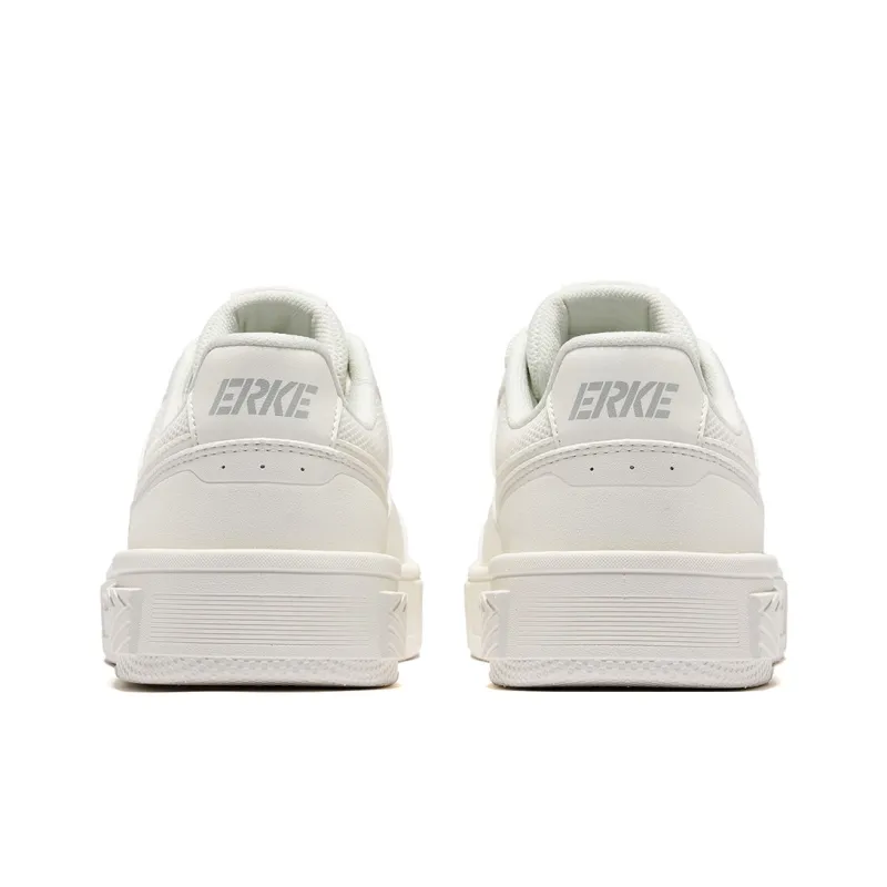 Erke Wear resistant And Lightweight Low Top Skateboard Shoes Women's White-3