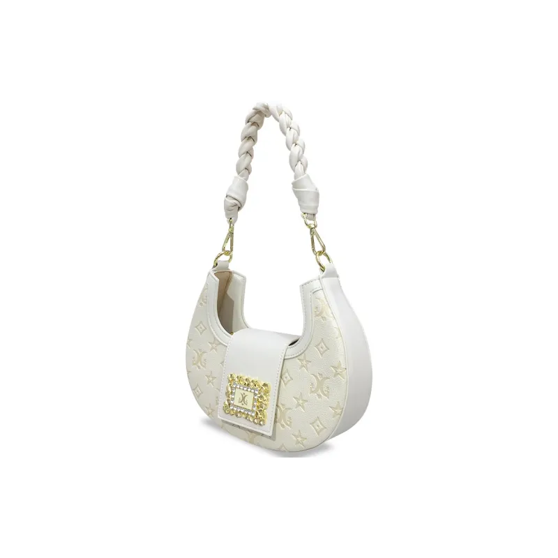 MACK JODAER Synthetic Leather Shoulder Bag Regular Women's Ecru, Peach Blossom, Light Yarn Gray-2