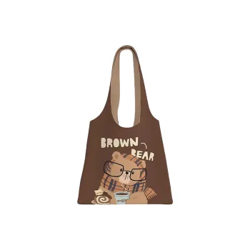 AOSONG Suede Tech Fabric Shoulder Bag Regular Unisex Warm Bear