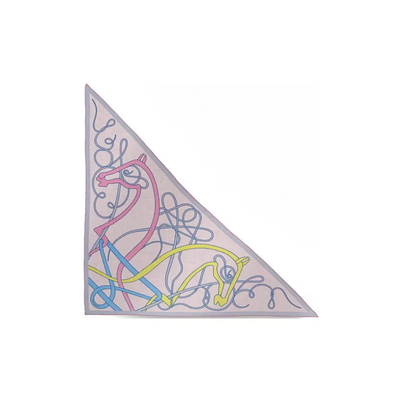 HERMES Cashmere Knit Scarves Unisex Pink-1