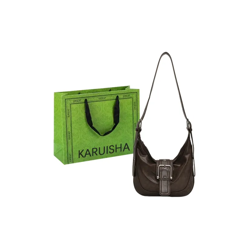 KARUISHA PU Shoulder Bag, Crossbody Bag Women's Brown/Coffee/Yellow Brown/Black-4