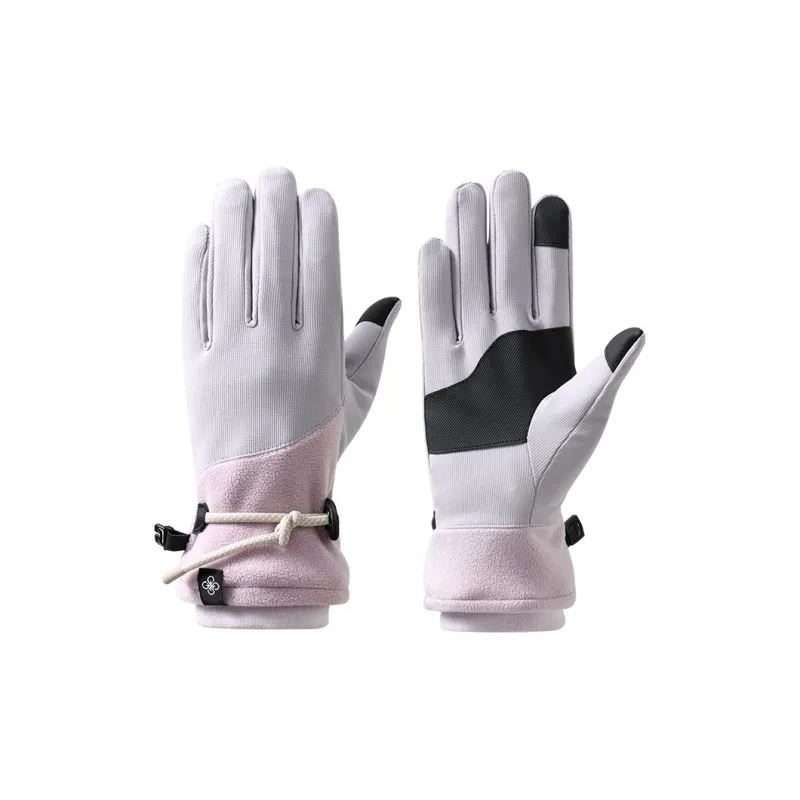 Shizhu Anti Loss Snap Buckle Knit Gloves Women's-8