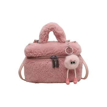 Yalu Velour Shoulder Bag Crossbody Bag Handbag Regular Women's White/Pink/Khaki/Brown/Rose Red