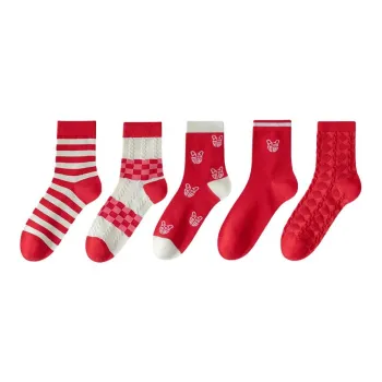MIIOW Mid Calf Socks Unisex 5 Pack