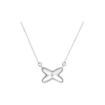 KING OF BLING 925 Silver, Mother Of Pearl, Cubic Zirconia Necklaces Women's