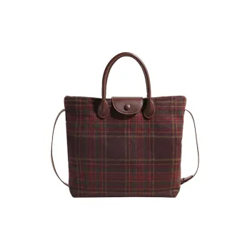 Morellybear PU & Woolen Crossbody One Shoulder Handbag Women's Red/Green