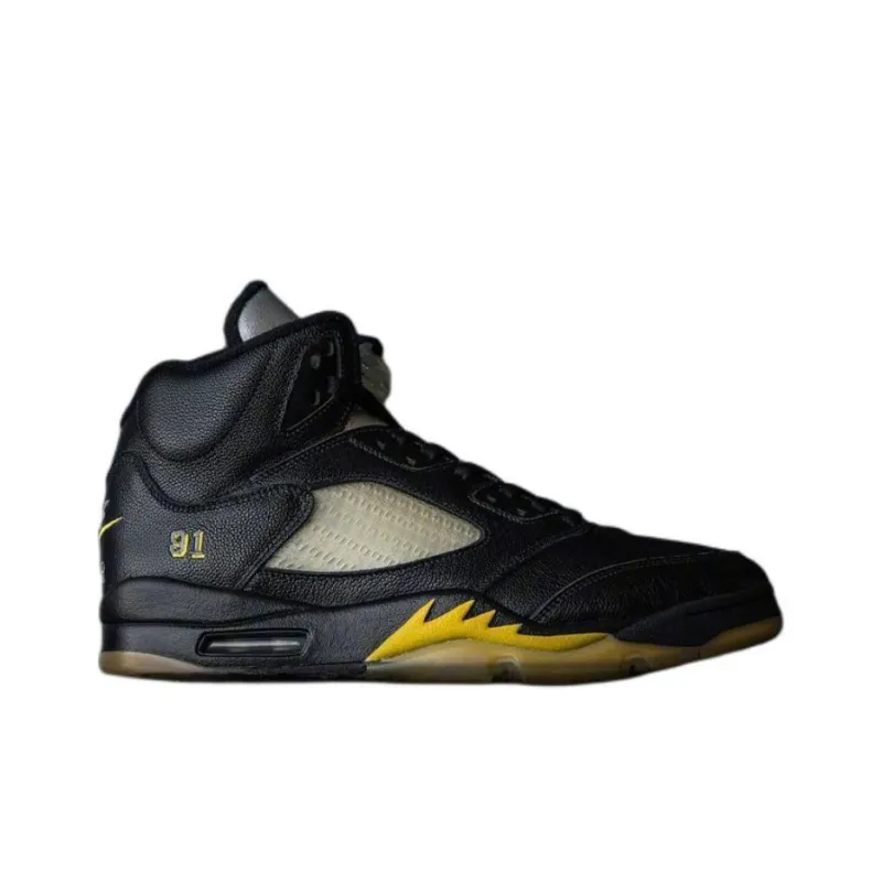 Jordan Air Jordan 5 Anti-Slip Wear-Resistant Mid-Top Vintage Basketball Shoes Men's Black-1