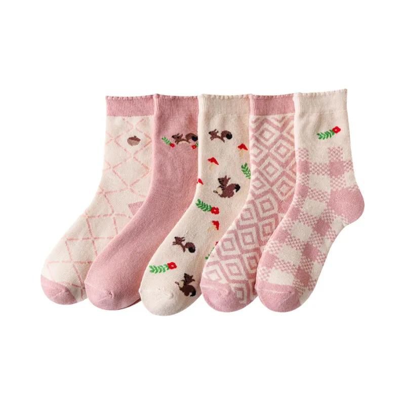 Cotton Gene Mid Calf Socks Women's Combo Set-4