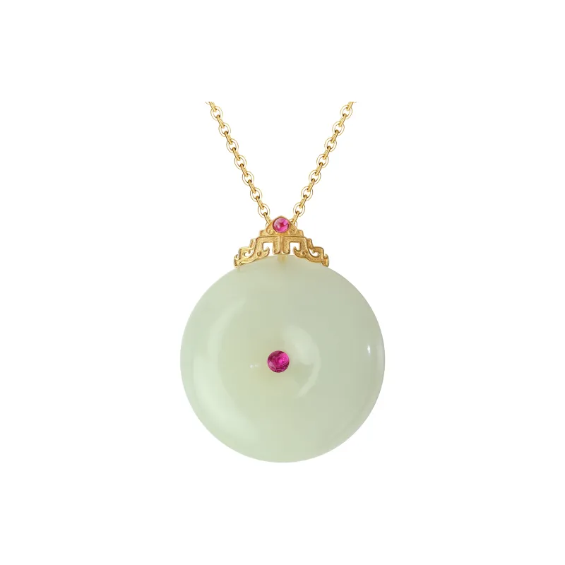 YUJIANQINGJIE Pendants Green Jade Unisex-0