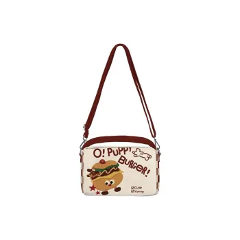 AOSONG Suede Tech Fabric Crossbody Bag Regular Unisex Coffee & White