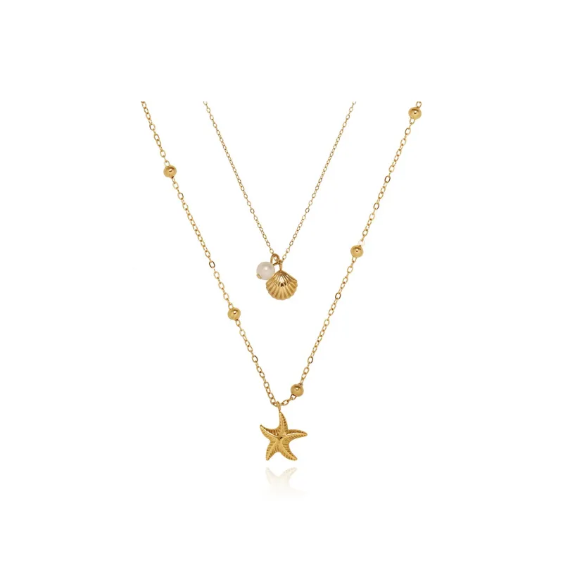 KING OF BLING Titanium Steel, Faux Pearl Necklaces Women's-0