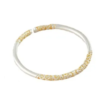 Stone Edge Poly 999 Fine Silver Bangles Unisex