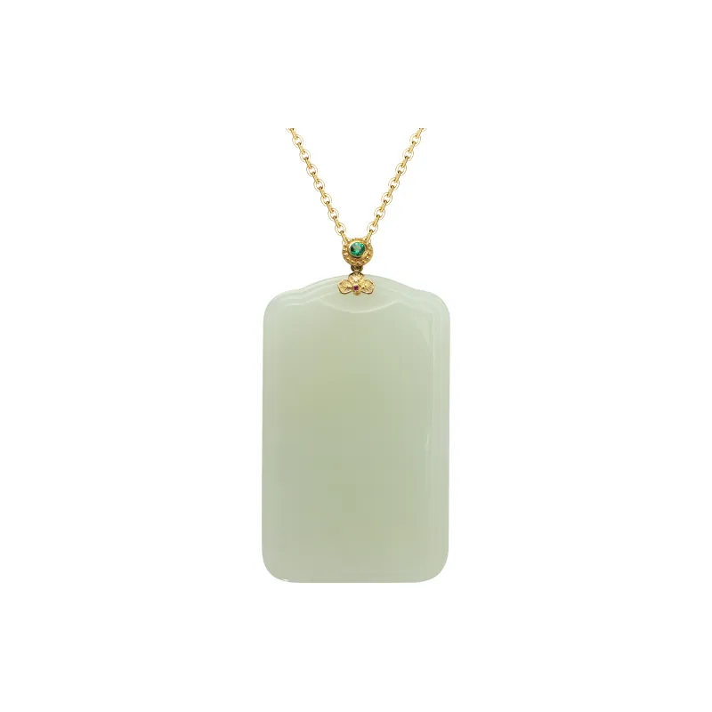 Qingjing Pendants Pale Greenish White Jade Unisex-0