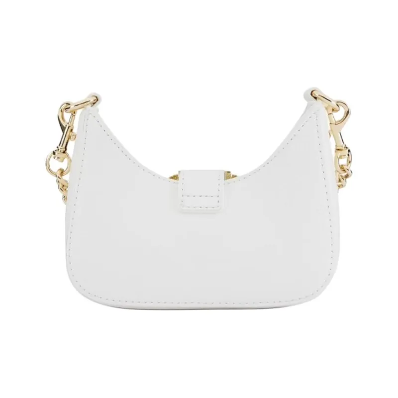 FANSIZHE Jeans Couture Artificial Leather Crescent Bag Handbag Small Size Women's White-1