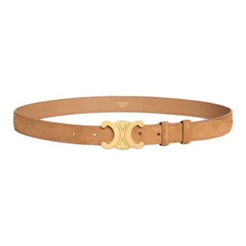 CELINE Medium Triomphe Belt In Suede Calfskin