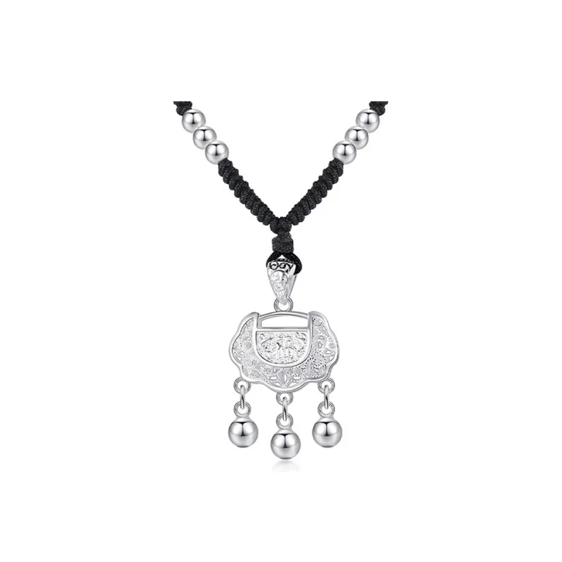 YUOFFICIAL S999 Fine Silver Adjustable Hand-Woven Rope Elegance Advanced Touch Necklaces Women's-0