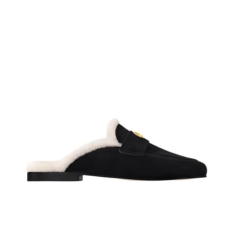 LOUIS VUITTON Soho Closed Toe Slippers Women's Black-1