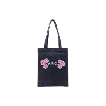 A.P.C Cotton Tote Bag Shopping Bag Handbag Shoulder Bag Women's Denim Blue