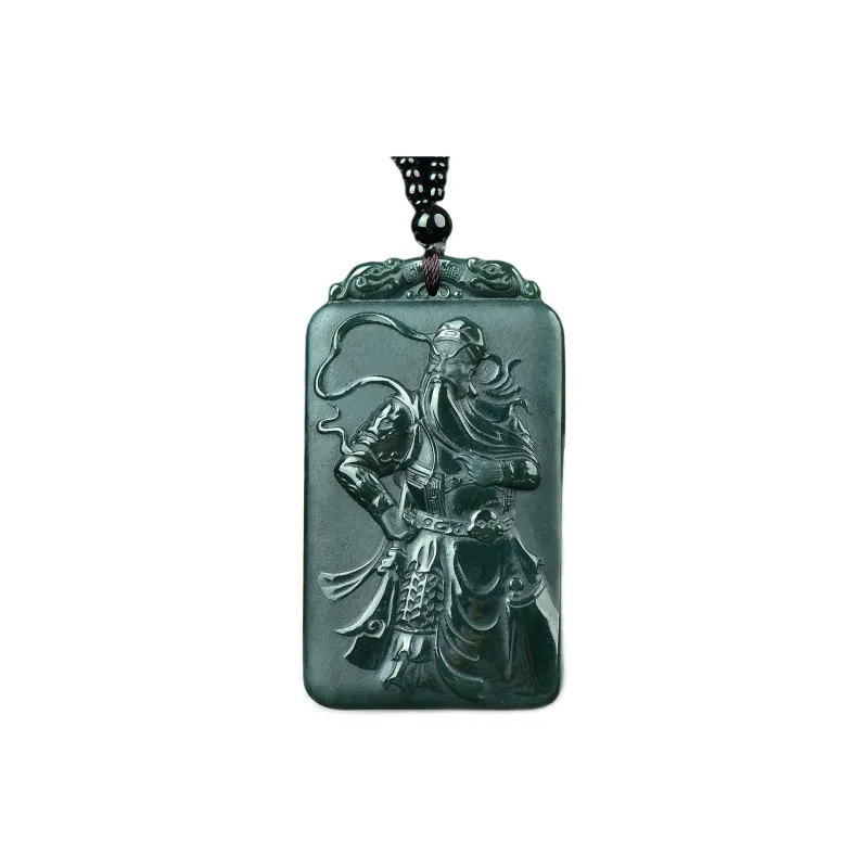 Jing Ruyu Hetian Jade Necklace Jade Pendant Green Jade Unisex-0