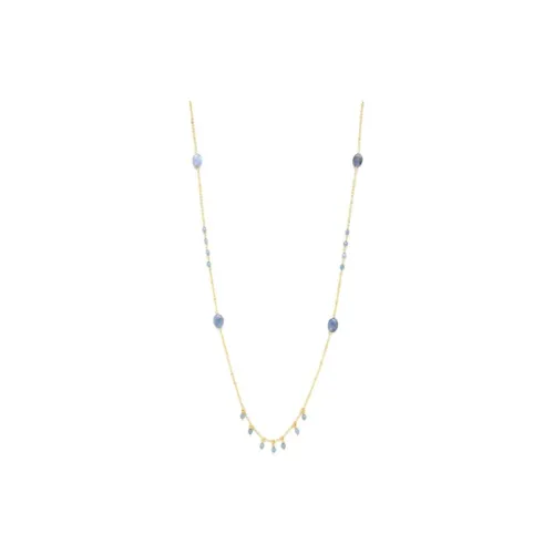 FRANCK HERVAL Gold Plated Necklaces Women's Blue