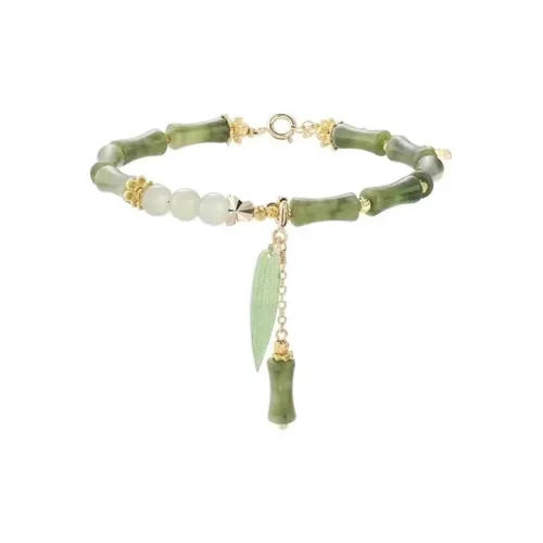 MUSHIFEN Hetian Jade Bracelets Pale Greenish-White Jade Women's