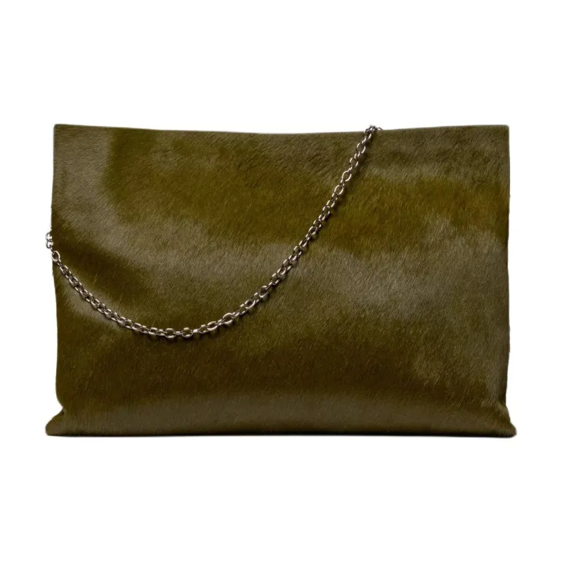 ZARA Leather Envelope Bag Portable Clutch Women's Multicolor-0